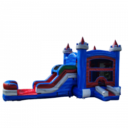 Super Hero Splash 4 in 1 Wet & Dry Bounce House with Slide